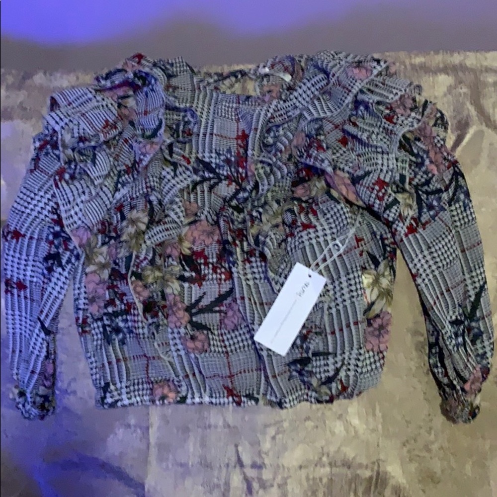 Ruffles flowers blouse new